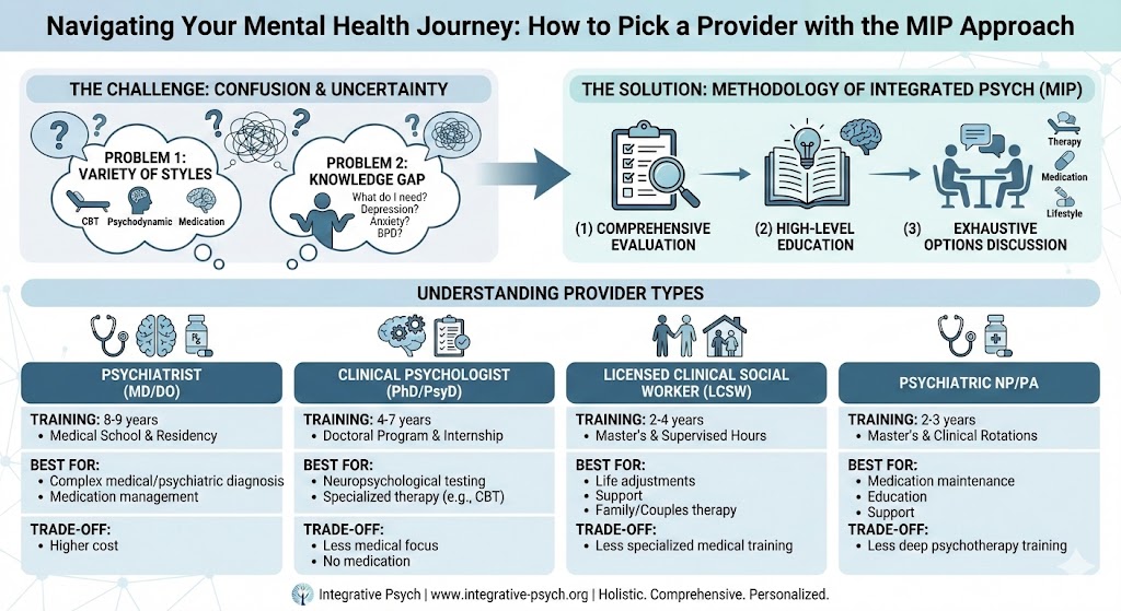 How to Pick a Mental Health Provider: A Comprehensive Guide & Provider Breakdown